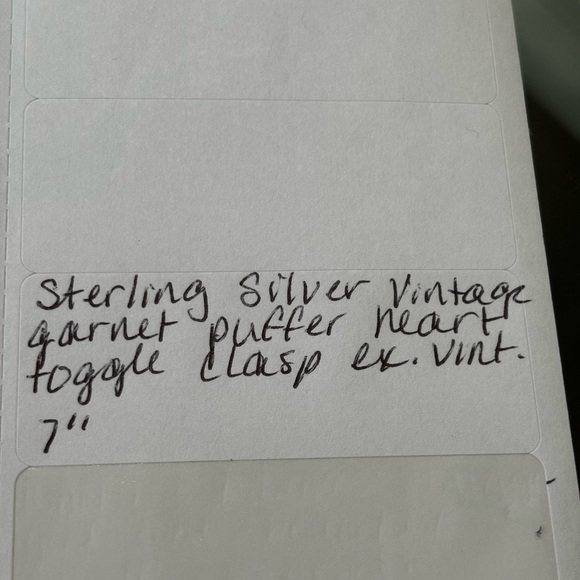 Sterling Silver 3mm Round Byzantine Puffy Heart Garnet Toggle 925 Bracelet 7" - Picture 7 of 7